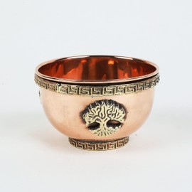 Indian Consigners Small Altar Witchcraft Serving, Offering or Smudging Bowl Copper Home Decore Incence Holder (Tree Of Life Bowl)