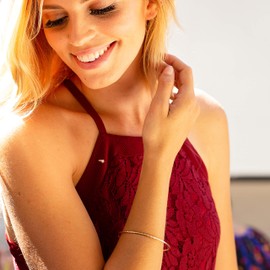 LIFETIME JEWELRY 2mm Bangle Bracelet 24k Real Gold Plated for Women (2.5" Medium)