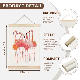 LZYRF Pink Flamingo Wall Art, Flamingo Gifts for Women, Tropical Flamingos Bird Canvas Prints Wall Decor for Home Girls Room Dorm Apartment, 12x16 Inch