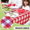 Smiry Rectangle Table Cloth, Waterproof Vinyl Tablecloth with Flannel Backing,