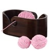 Joyeee Large Yarn Bowls for Crocheting, Oversized Walnut Wooden Oval