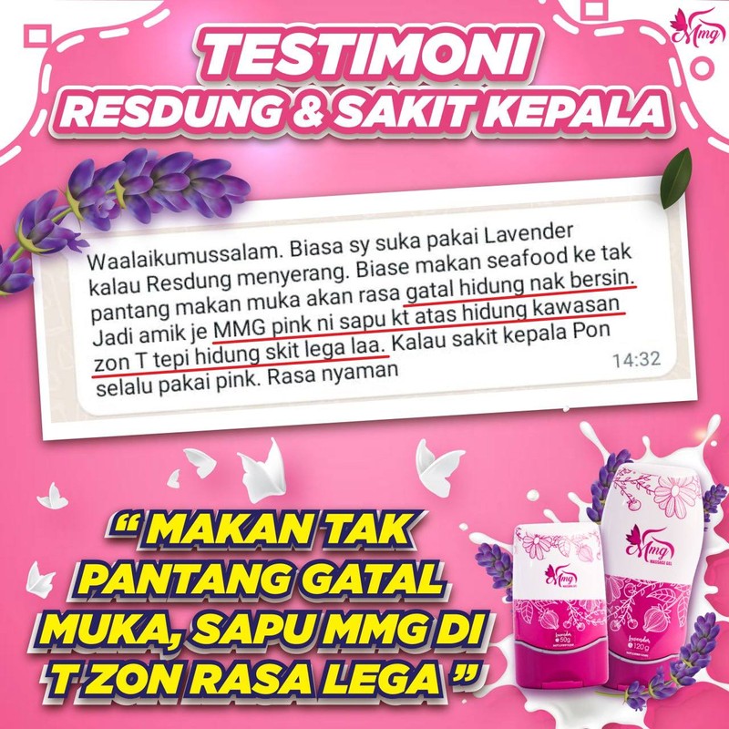 [ORIGINAL] MMG Massage Gel Lavender, Apple, Halia, Timun Bidara Minyak