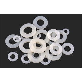 TERF® M16 White Nylon Flat Washer M16 / 16mm ID (Hole) x 30mm OD x 3mm Thickness Flat Nylon Washers - Pack of 10