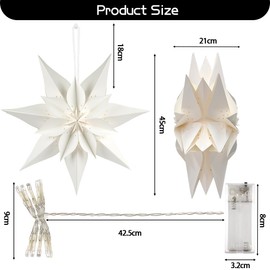 Sprinlot Christmas Star Illuminated, Luminous Stars Window, Paper Star for Hanging, LED Stars Christmas, Illuminated Window Decoration Christmas Decoration