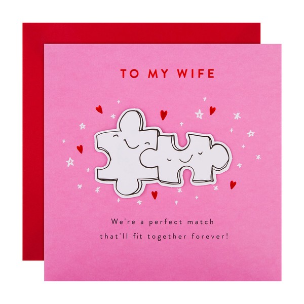 Hallmark Large Birthday Card for Wife - Cute Jigsaw Pieces Design