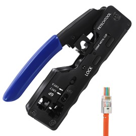 RJ45 Crimp Tool Ethernet Crimping Tool Wire Cutter Crimper For Cat7 Cat6a Cat6 Cat5e Pass Through Connectors