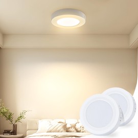 Aigostar Ceiling Light LED 6 W 3000 K Ceiling Light, 600 lm Lamps Ceiling Ideal for Bathroom Balcony Hallway Kitchen Living Room Warm White Bathroom Lamp Diameter 12.3 cm, 2 Packs