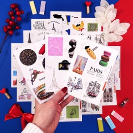 Paris Sticker Set - Perfect for Aesthetic Decoration Inspired by Paris, Design Your Room with Eiffel Tower and France Stickers