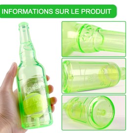 EPODA Dog Toys in Rubber Bottle, Interactive Squeaky Toy for Puppies, Bite Resistant Toys for Small and Medium Dogs (Green)