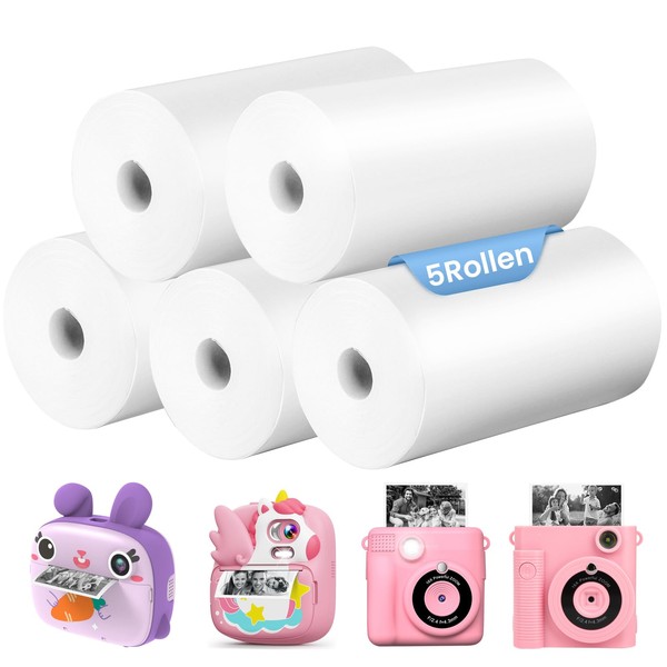 5 Rolls of Printing Paper, Thermal Paper for Children's Camera,