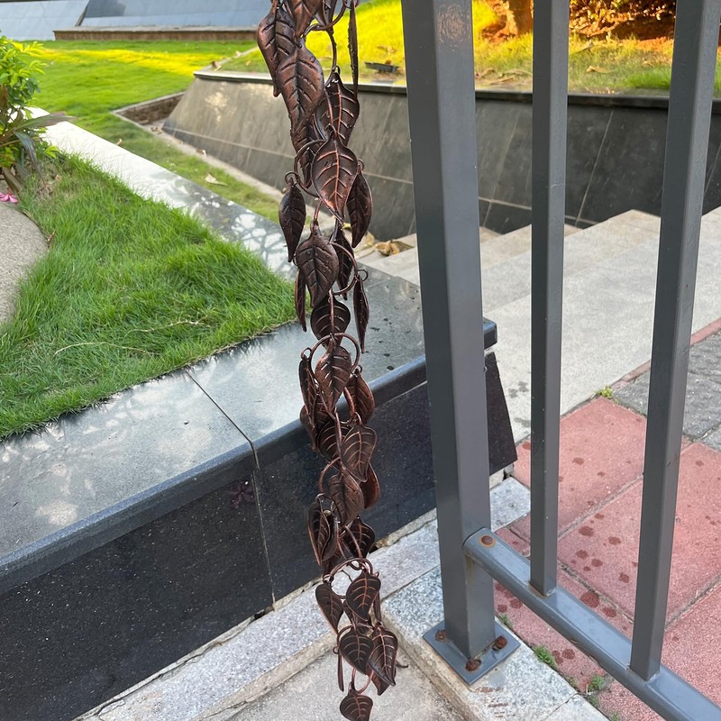 8.5 FT Rain Chain, Leaves Rain Chains for Gutters and