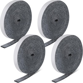 Zonon 4 Rolls 120 Inch Felt Strip with Adhesive Backing Felt Tapes Furniture Strip Rolls Self Stick Heavy Duty Polyester for Protecting Furniture and DIY Adhesive(Medium Gray,0.5 Inch)