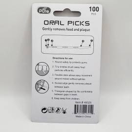 Pure All Pure Oral Dental Hygiene Flosser Picks 100 Pcs Travel Size
