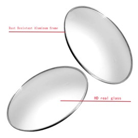 Ampper 2 Pack 3" Blind Spot Mirrors for Trucks, Van, SUV, Large Vehicle - Aluminum Frame Glass Convex Rear View Blind Spot Mirrors