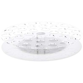 Plymor Clear & White Acrylic Revolving Display for 36 Round Lipstick Tubes, 2" H x 9" W