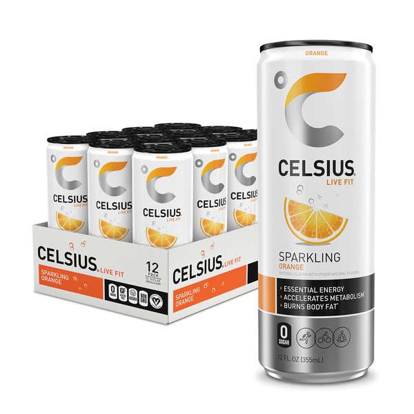 CELSIUS Sparkling Orange, Functional Essential Energy Drink 12 Fl Oz