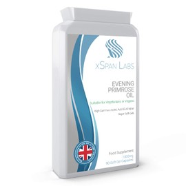 Evening Primrose Oil 1000mg 90 Capsules - Cold Pressed Vegan Soft Gels - High GLA Formulation with Vitamin E - No GMOs - UK Made