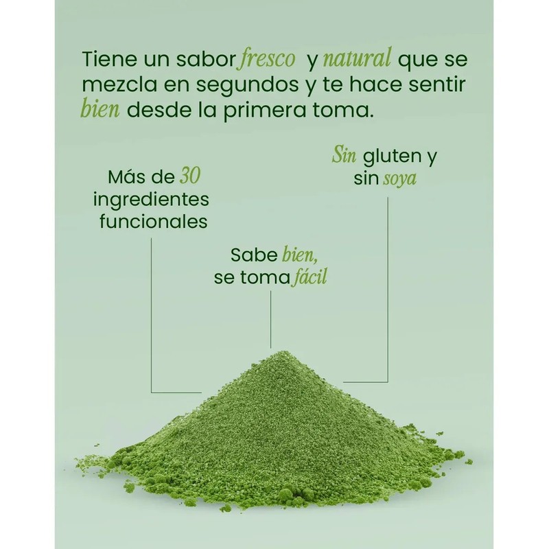 Greens Support Prebióticos Y Enzimas Digestivas 30 Ingredi Sabor Na