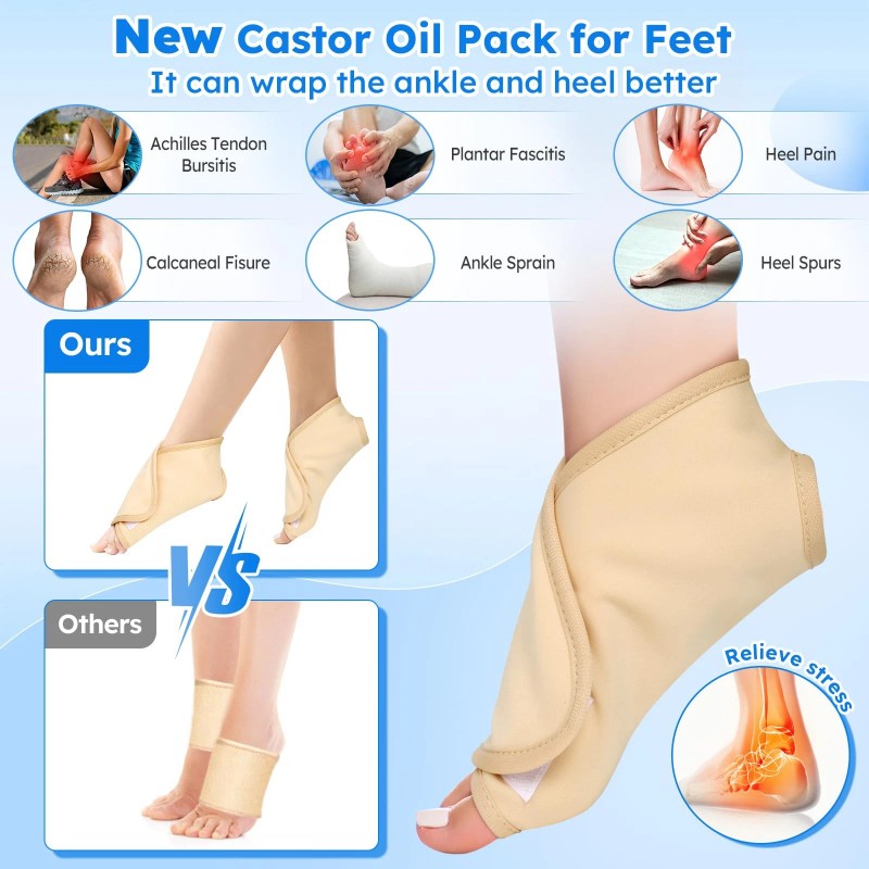 Qupite Castor Oil Pack Wrap10 pcs Reusable Organic Castor Oil
