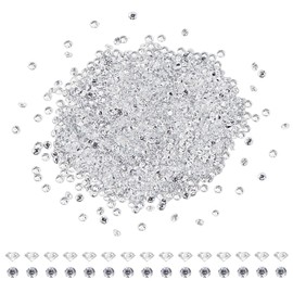 HOBBIESAY 1000Pcs Clear Cubic Zirconia Round CZ Stones Faceted Pointed Back Cabochons Small Loose Diamond Synthetic Gemstone for Nail Art Craft Jewelry Making 1mm