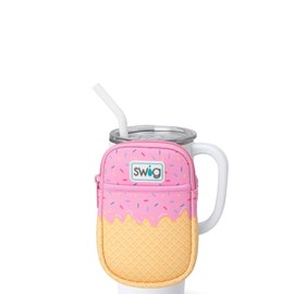 Swig Life Mega Mug Pouch, Water Bottle Bag with Adjustable Strap, Water Bottle Fanny Pack with Zippered Phone Pocket, Holds Travel Essentials, Bottles, Tumbler Accessories (Scoop There It Is)