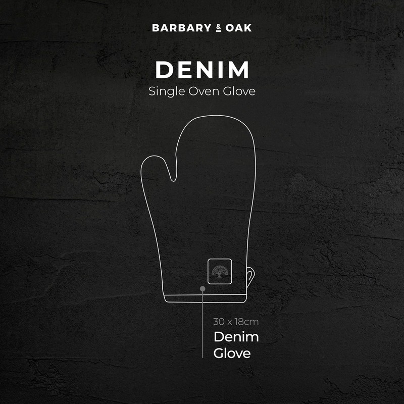 BO877001 Barbary & Oak Denim Single Oven Glove with Leather