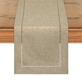 LOMOHOO Rustic Table Runner 71 Inch Long Boho Table Runner, Farmhouse Table Runner, Braided Striped Coffee Table Runner for Dinner Party Holiday