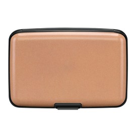 ELFISH RFID Blocking Credit Card Protector Aluminum ID Case Hard Shell Business Card Holders Metal Wallet for Men or Women（Matte Light Pink