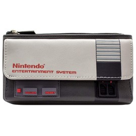 Retro NES Gaming Entertainment System Console Purse Clutch Coin Pocket & Card Holder, Grey