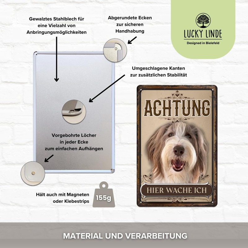 30 x 20 cm Weatherproof Dog Tin Sign, Warning Notice,