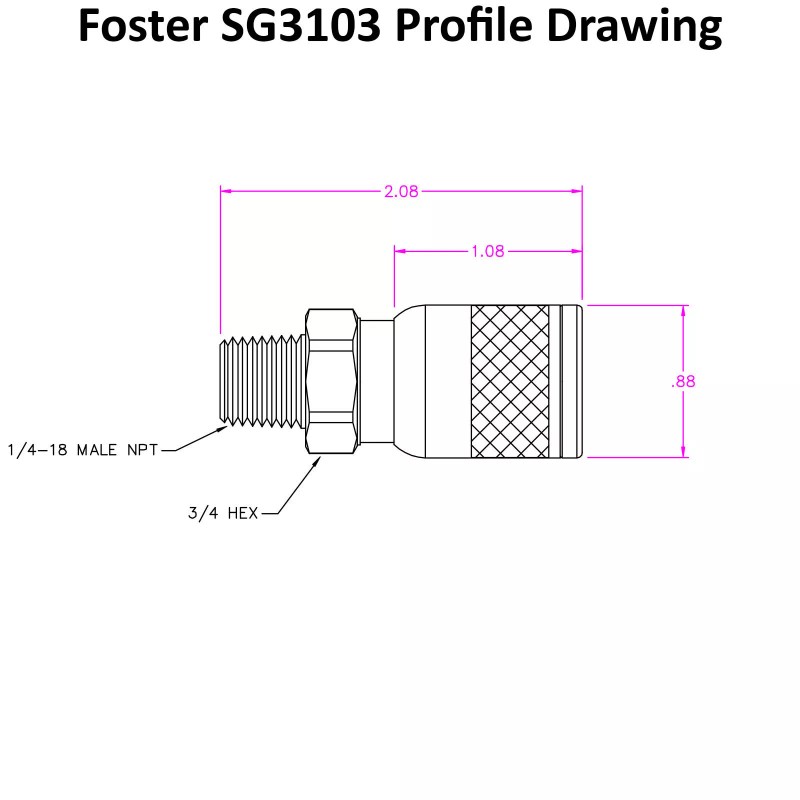 Foster Solid Brass Quick Coupler Air Hose Connector Fittings 1/4