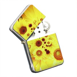 Elements of Space Sunflower Bouquet - Silver Chrome Pocket Lighter