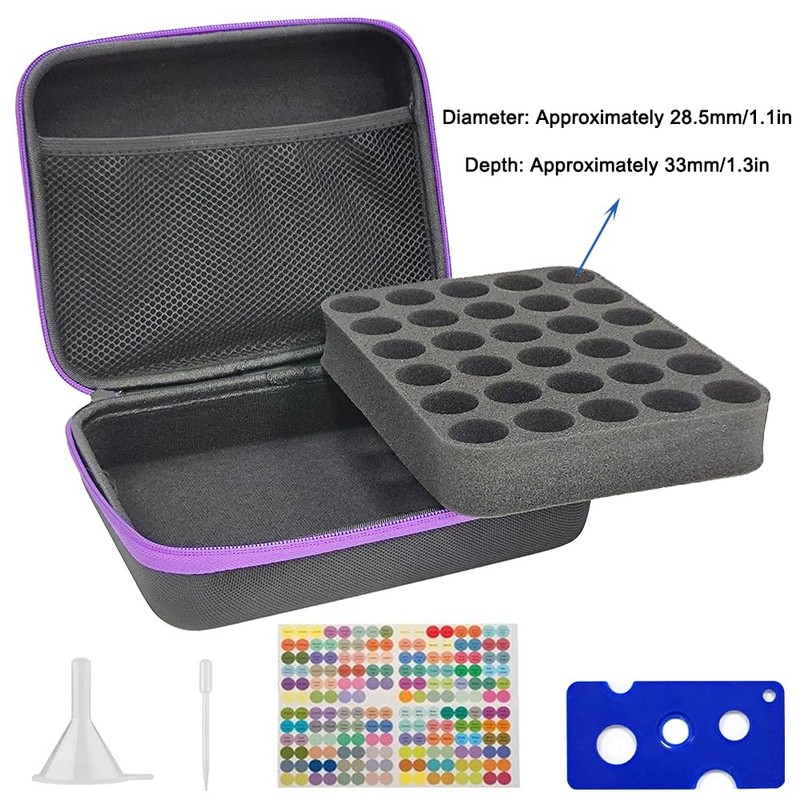 Rigute 30 Bottle EVA Essential Oils Organizer - Holds 5ml,