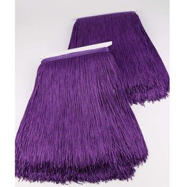 Heartwish268 Fringe Trim Lace Polyerter Fibre Tassel 12inch（″） Wide 10 Yards Long for Clothes Accessories and Latin Wedding Dress and DIY Lamp Shade Decoration Black Purple