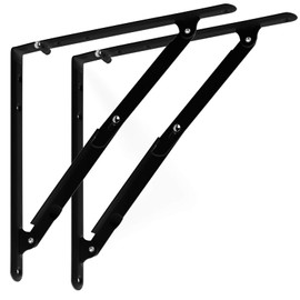 So-Tech® Folding Shelf Brackets 305 x 305 x 27.5 mm Black Steel Wall Bracket Load Capacity 70 kg Design Meets Function 1 Pair