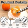 3pcs Stainless Steel Orange Peeler, Long Handle Fruit Peeler for