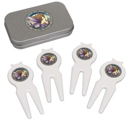 Azeeda 'Lavender Garden Fairy' Golf Divot Tool/Repair Fork Gift Set (GO00070326)
