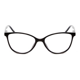 Calabria MDR8004 Cat Eye Reading Glasses +3.75 Black Women Full Rim Trendy Ladies Readers Chic Cateye Eyeglass Spring Hinged