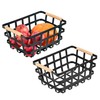 Black Farmhouse Baskets Pantry Baskets with Wooden Handles - Household