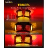 Partsam Pair Truck Trailer 52 LED Red/Amber Square Double Face