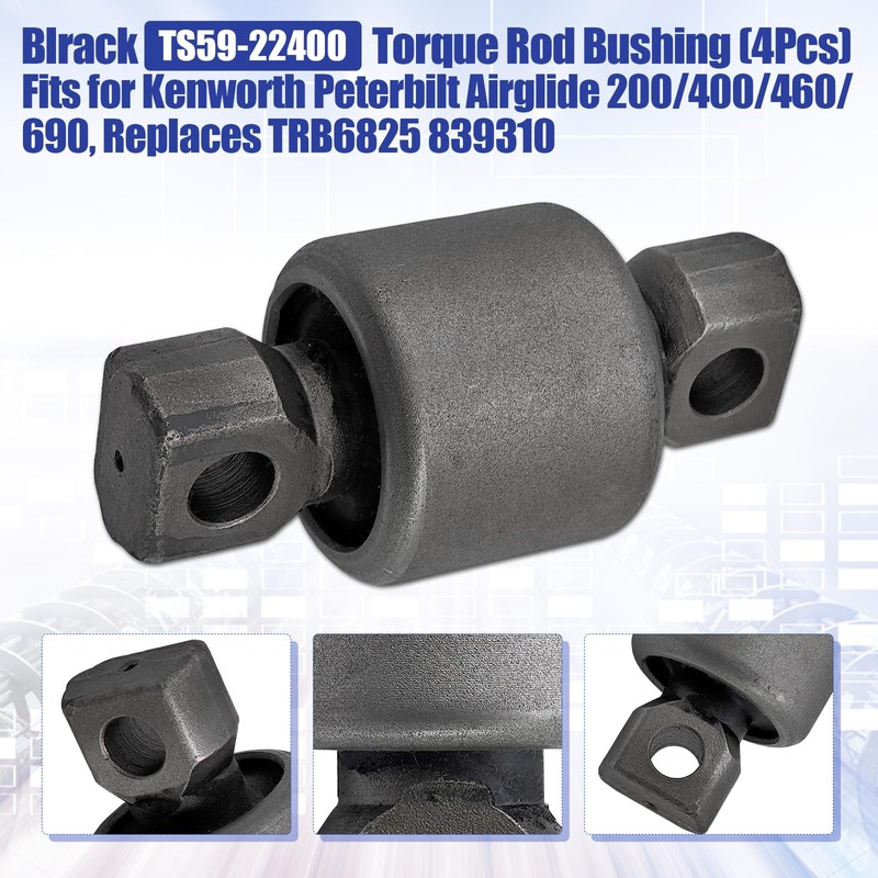 Blrack 839310 Torque Arm Bushing Kit Fit for Kenworth Peterbilt