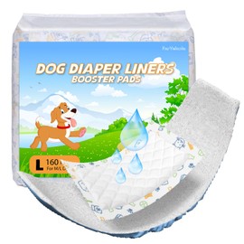 FurVeluxia Dog Diaper Liners 100ct, Disposable Dog Diaper Pads Liner Female and Male Super Absorbent Doggie Period Diaper Inserts fit Most Puppy Diapers,Belly Band(Long)