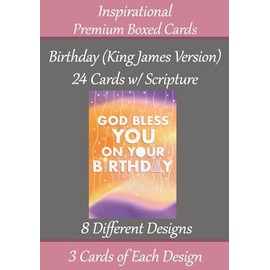 Generic KJV Birthday Cards ~ 24 Designs ~ Christian/Religious Greeting Card #4 Repeated Assortment ~ King James Scripture in every card