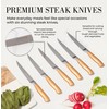 Black and Gold Knife Set for Kitchen with Block –