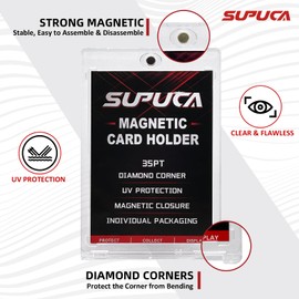 Supuca Magnetic Card Holder 20 Pack, 35PT One Touch Card Holder, Trading Card Protectors for Baseball Card Sports Card