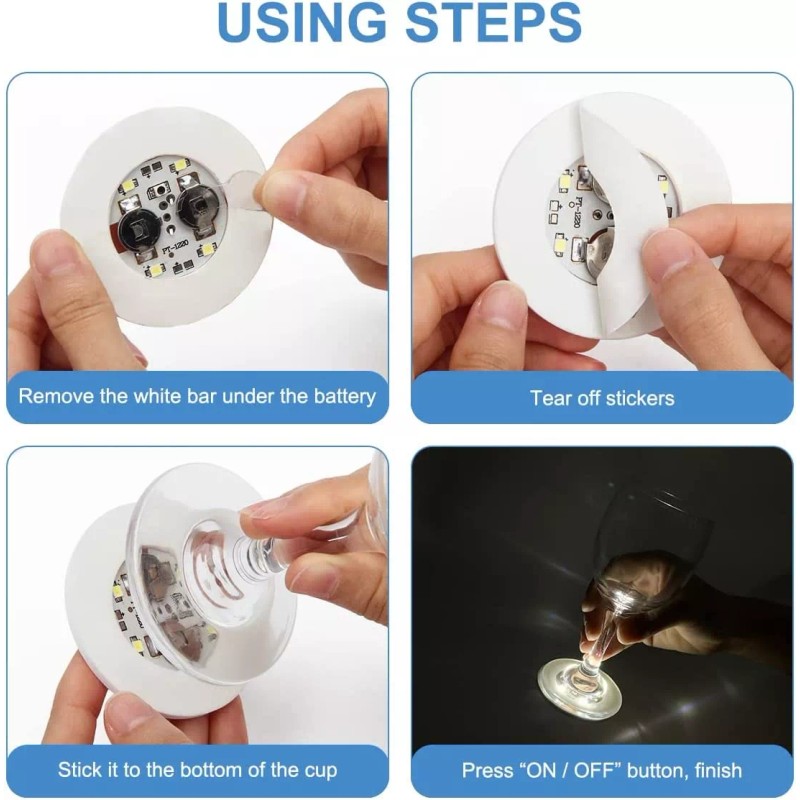 ZhuoSheng Taza Tapete Led Bebidas Botella Pegatinas Posavasos 24pcs