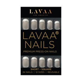 FRENCHIE Press-On Nails by Lavaa Beauty | Short Square | French Tip on Nude Glossy Base
