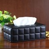 PU Leather Tissue Box Cover, Rectangle Black Tissue Box Holder