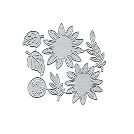 Layer Sunflower Leaves Branches Metal Die Cuts,Spring Flower Leaf Cutting Dies Cut Stencils DIY Scrapbooking Decorative Embossing Paper Scrapbooking Card Making
