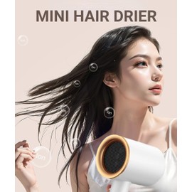 Secador de Cabello Silencioso Boquilla Giratoria de 360 ​​​​Grados Diseño Plegable de Secado Rápido Secador de Cabello Portátil ABS PP, Adecuado para Todo Tipo de Cabello,